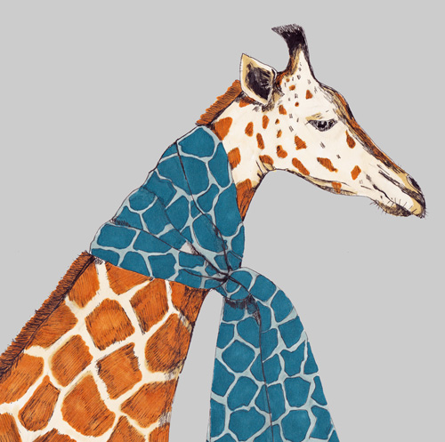 Do not laugh at the giraffe in the scarf....